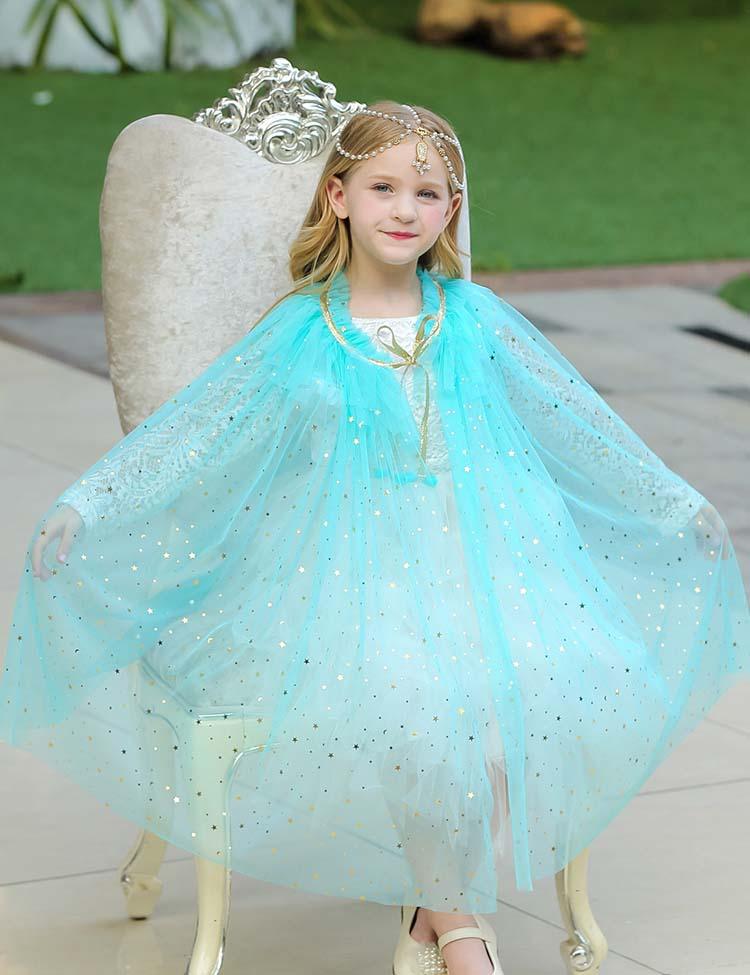 Toddler & Kids Girl Mesh Sequins Party Cape