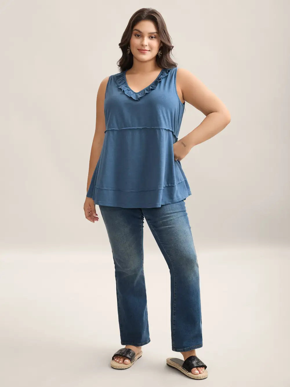 Lotus Neckline Bamboo Tank Top