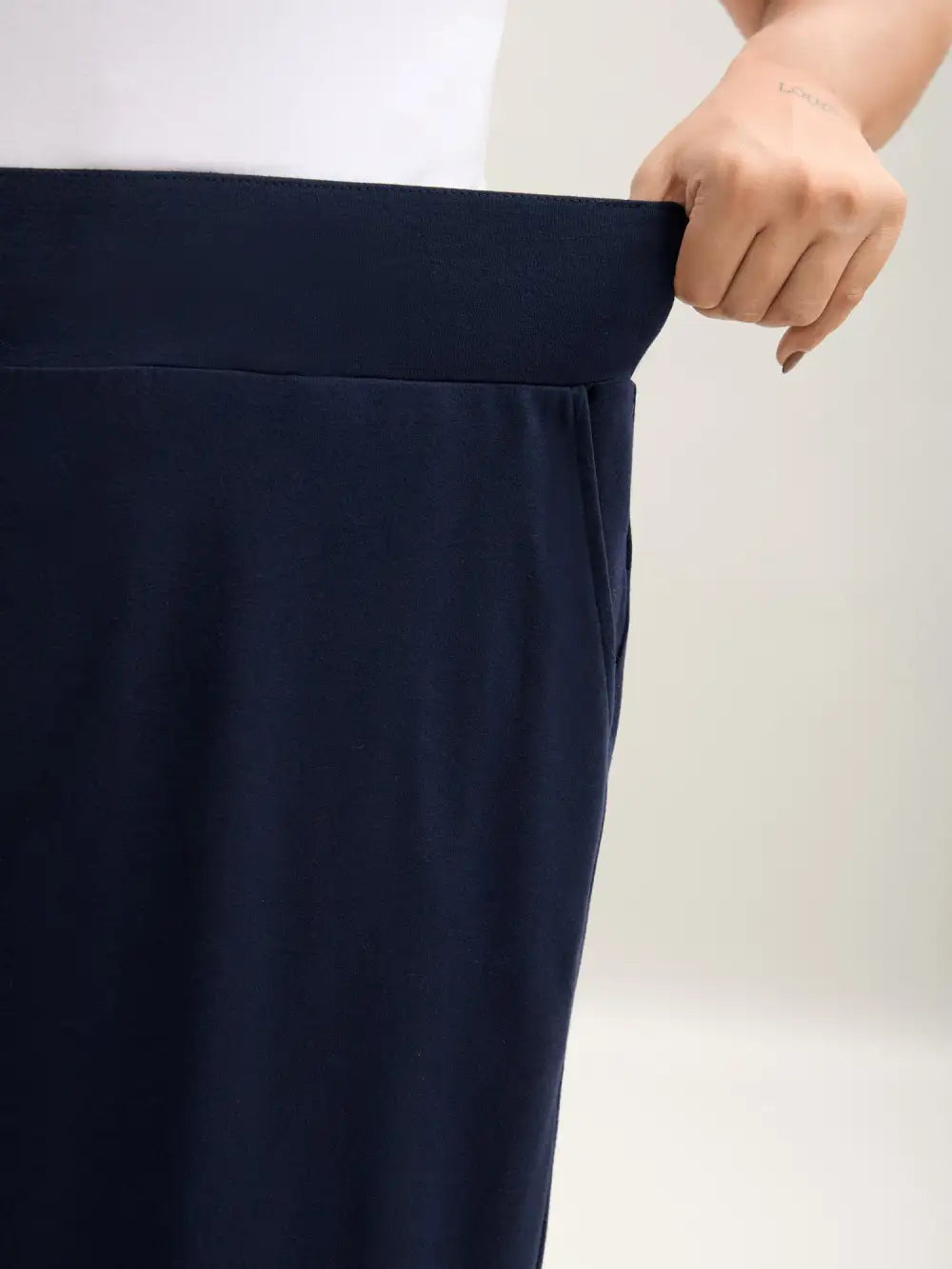 Wide Waistband Pockets Loungewear Bottoms