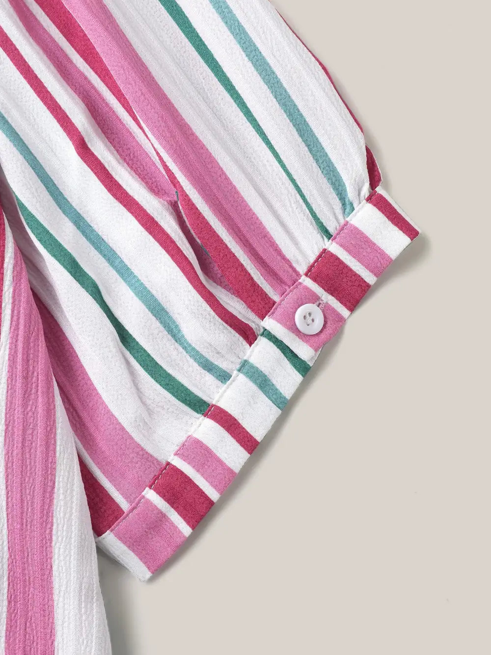 Stripe Print Round Neck Blouse