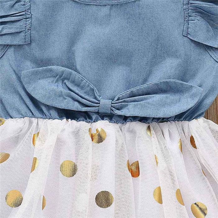 Denim Polka Dot Toddler Dress