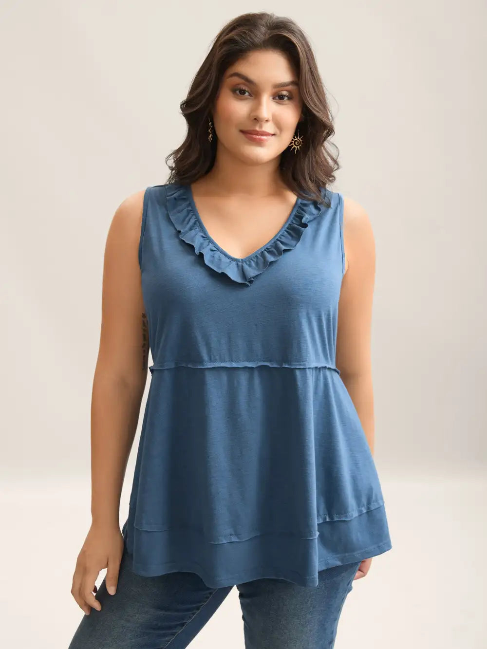 Lotus Neckline Bamboo Tank Top