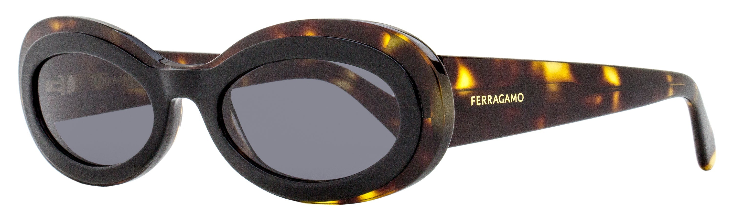Ferragamo Women's Oval Sunglasses SF2003S 241 Tortoise/Black 54mm