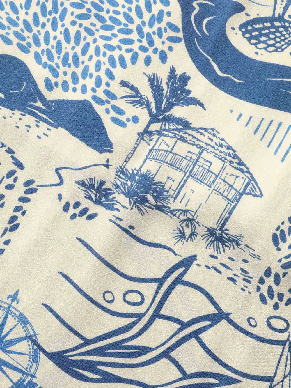 Ocean Symphony Print Pockets Midi Dress