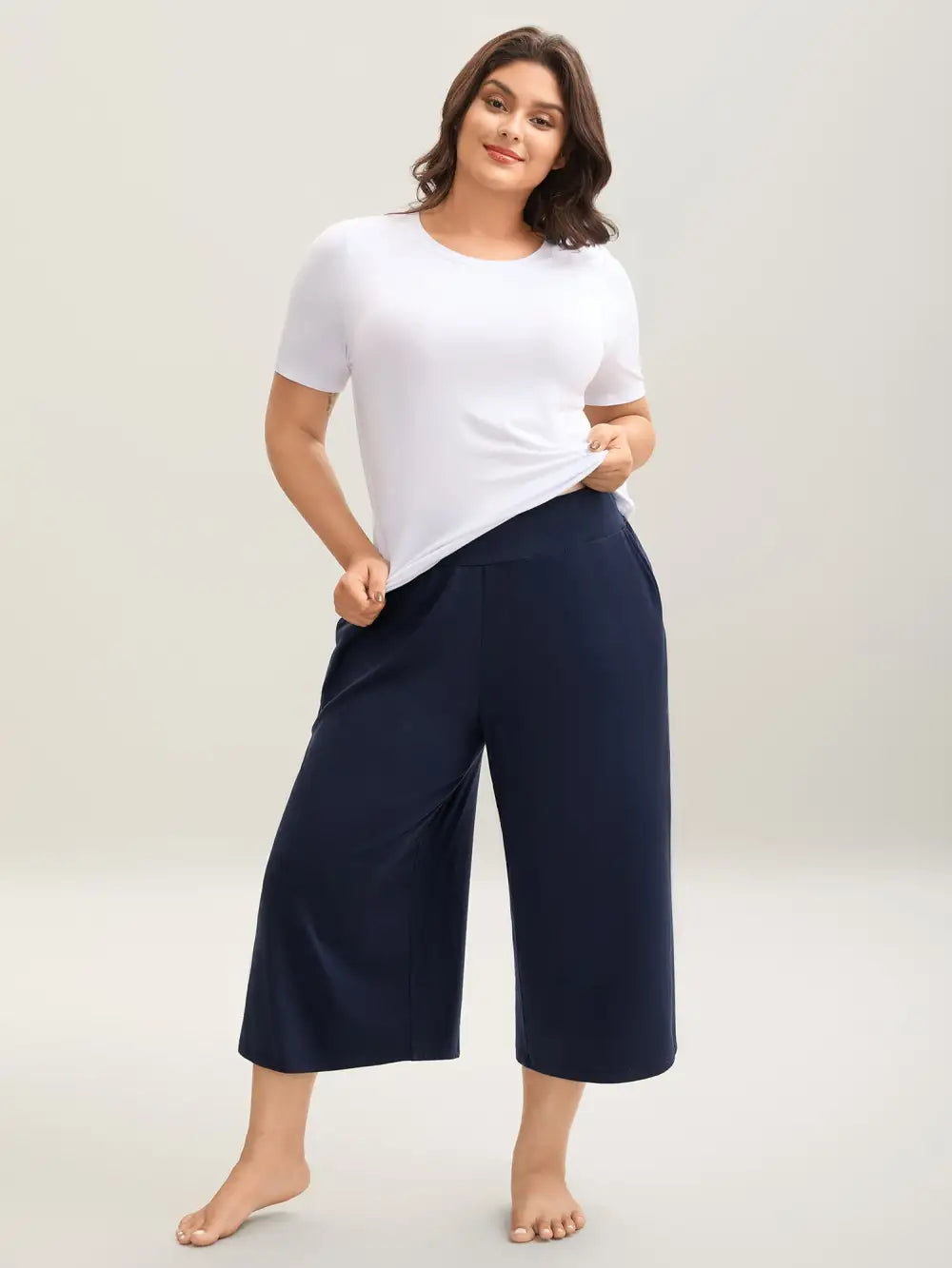 Wide Waistband Pockets Loungewear Bottoms