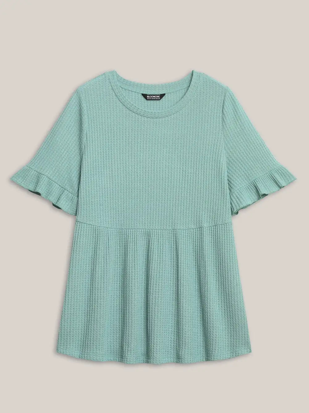 Waffle Lotus Leaf Hem T-Shirt