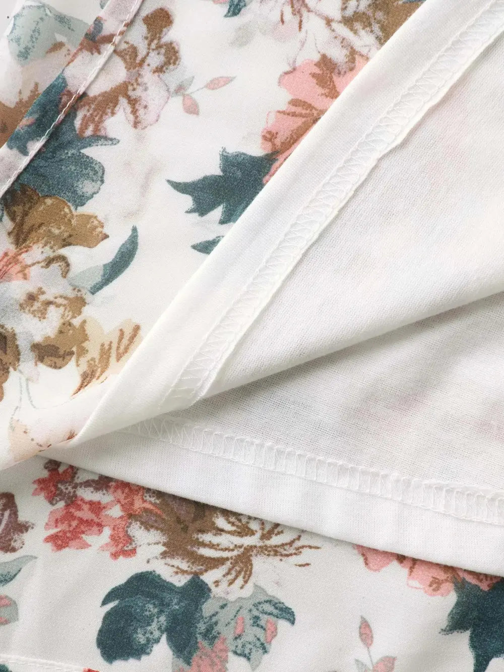 Large Flower Print Sheer Lined Shirt
