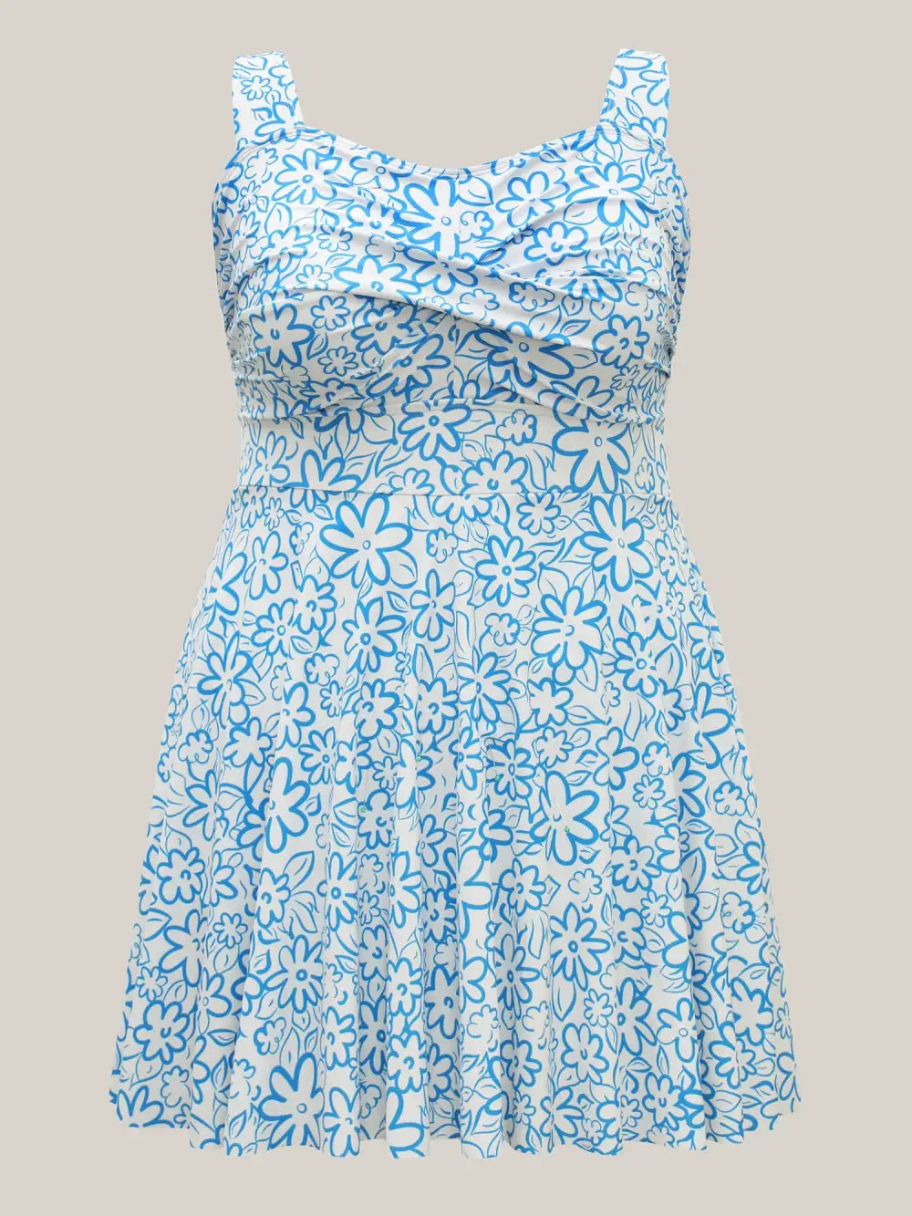 Anti-Float Ties Twist Front Swim Dress