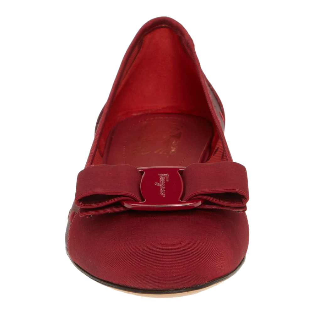 SALVATORE FERRAGAMO Varina Dots Women's 724119 Red Flats