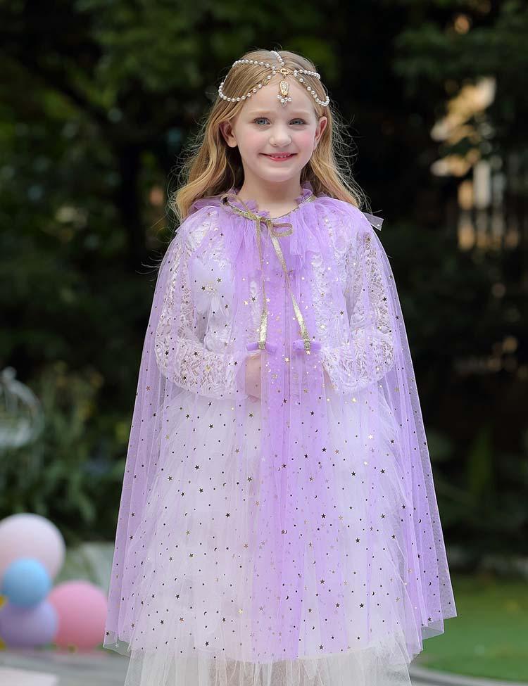 Toddler & Kids Girl Mesh Sequins Party Cape