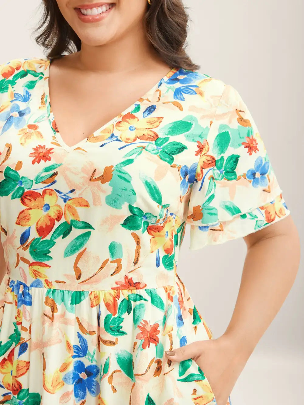 Sunkissed Florals Pockets Midi Dress