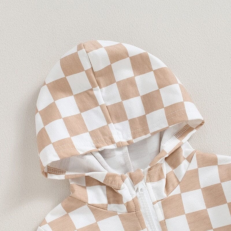 Plaid Zipper Toddler Hoodie