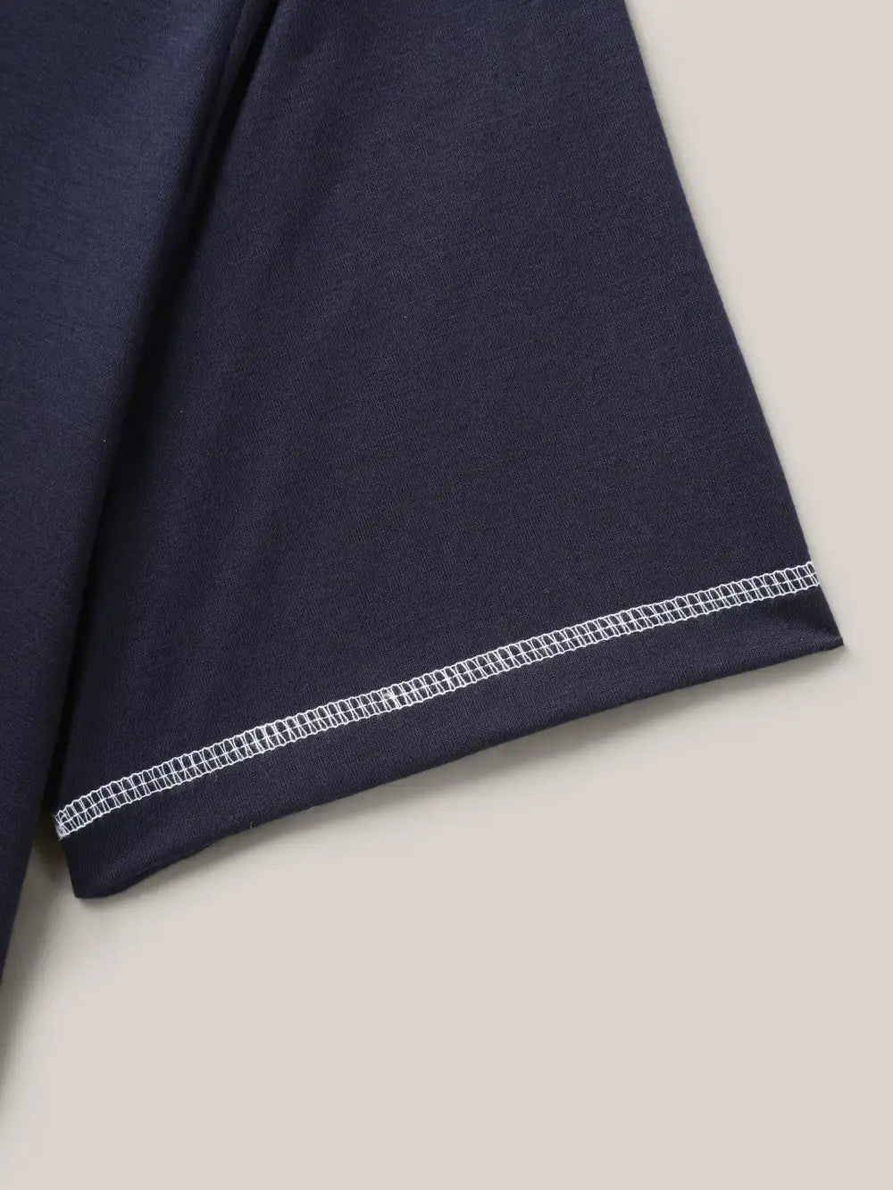 Overlap Hem Round Neck T-Shirt