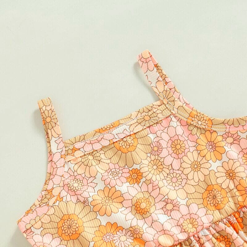 Floral Ruffled Top Flared Toddler Set