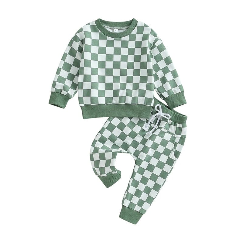 Long Sleeve Plaid Toddler Set