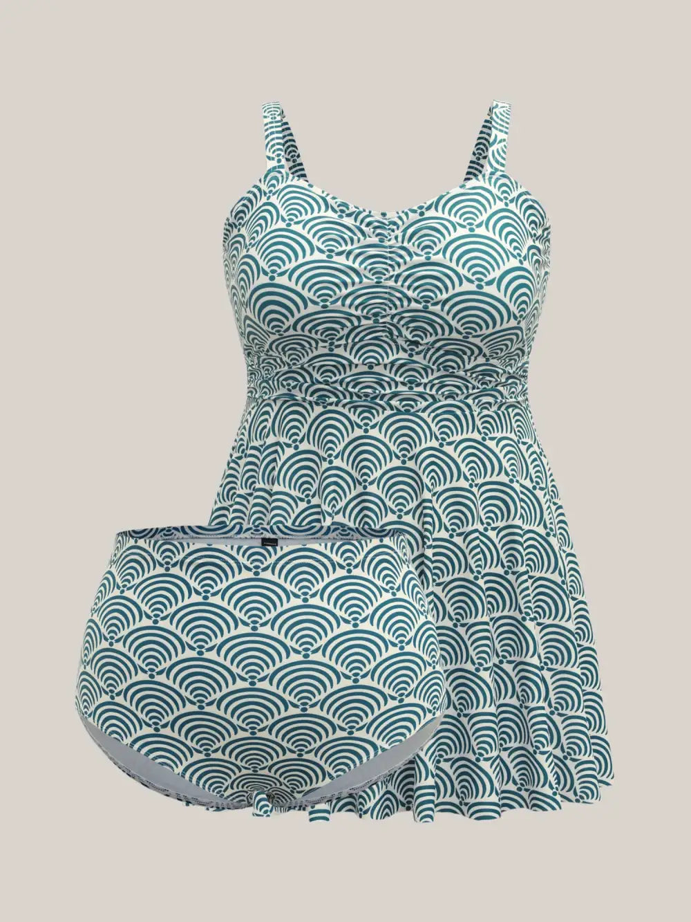 Shell Print Ruched Swim Dress