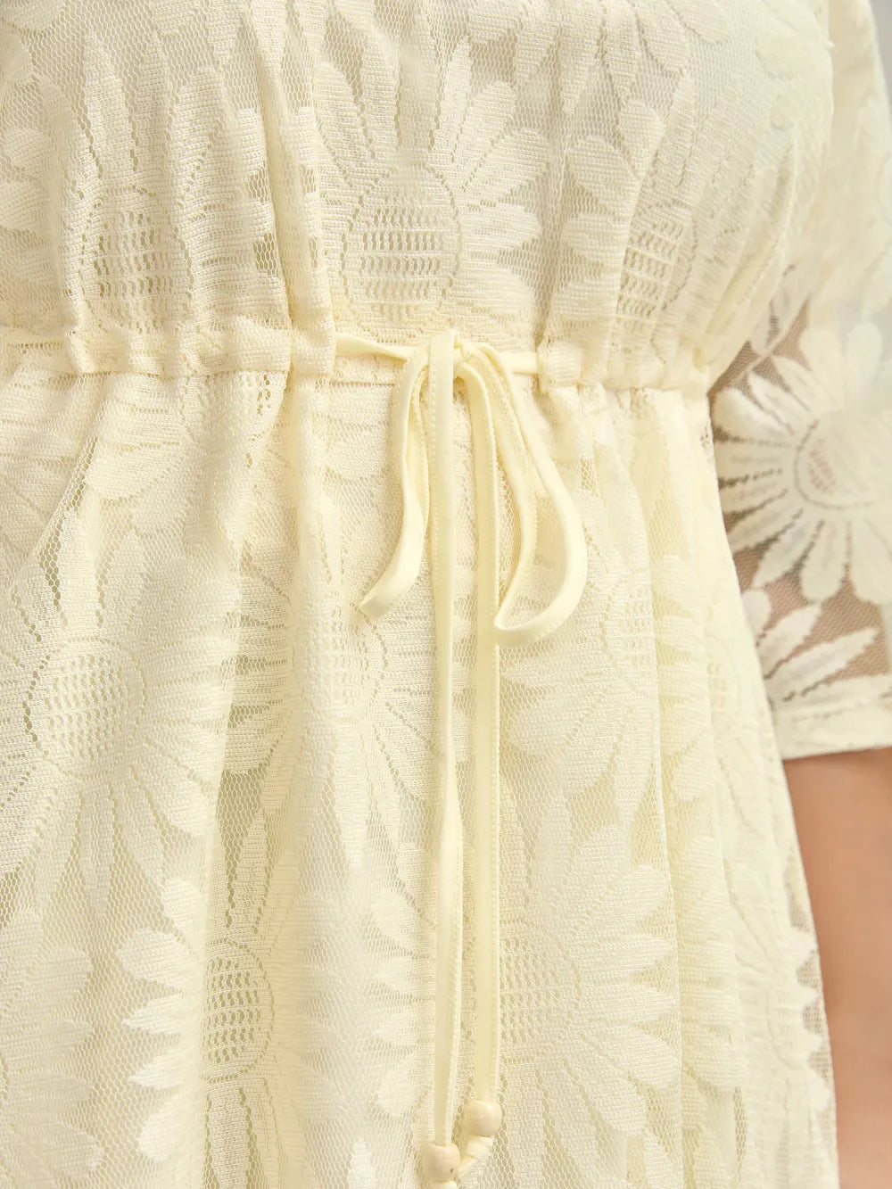 Woven Tied Two-Piece Sheer Midi Dress