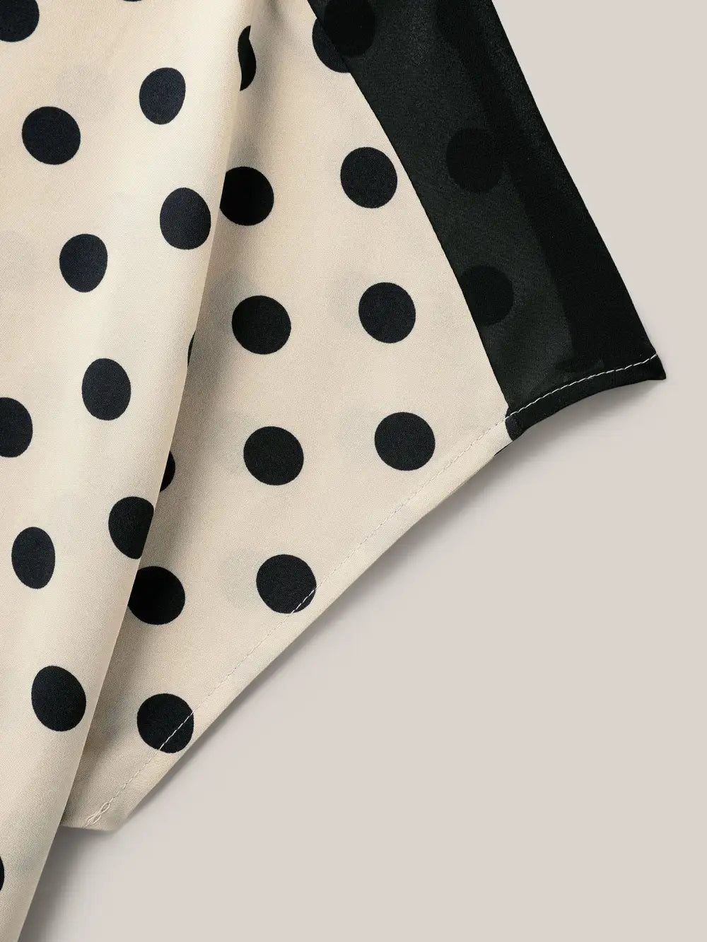 Polka Dots Color Contrast Blouse