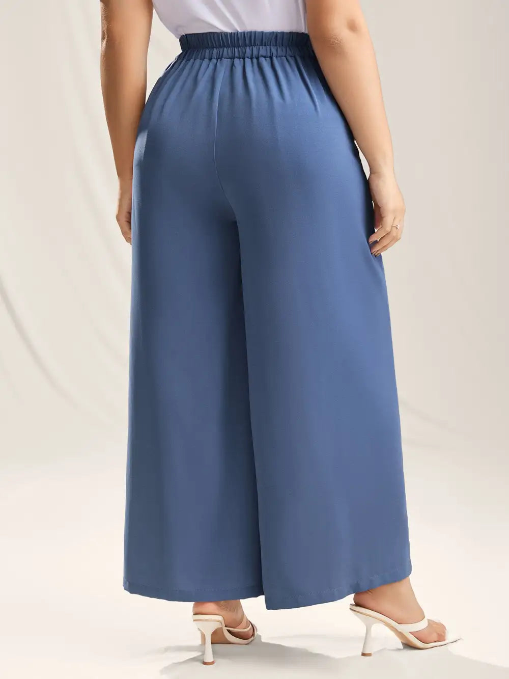 Belted Wrap Detail Wide-Leg Pants