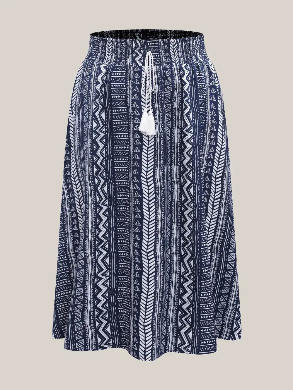Boho Stripes Shirred Waist Maxi Skirt