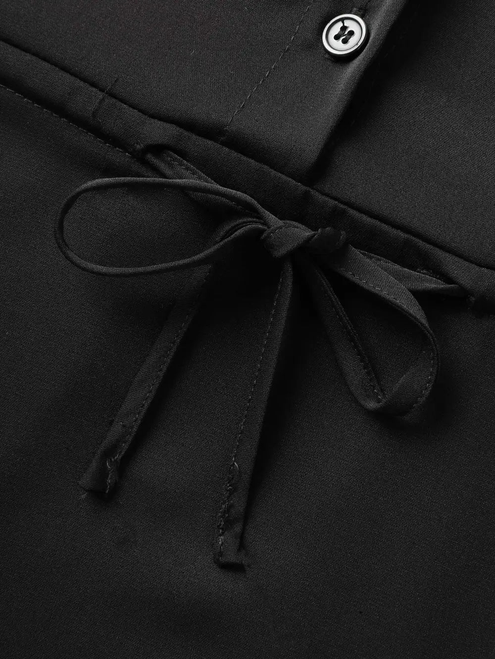 Anti-Wrinkle Drawstring Waist Blouse