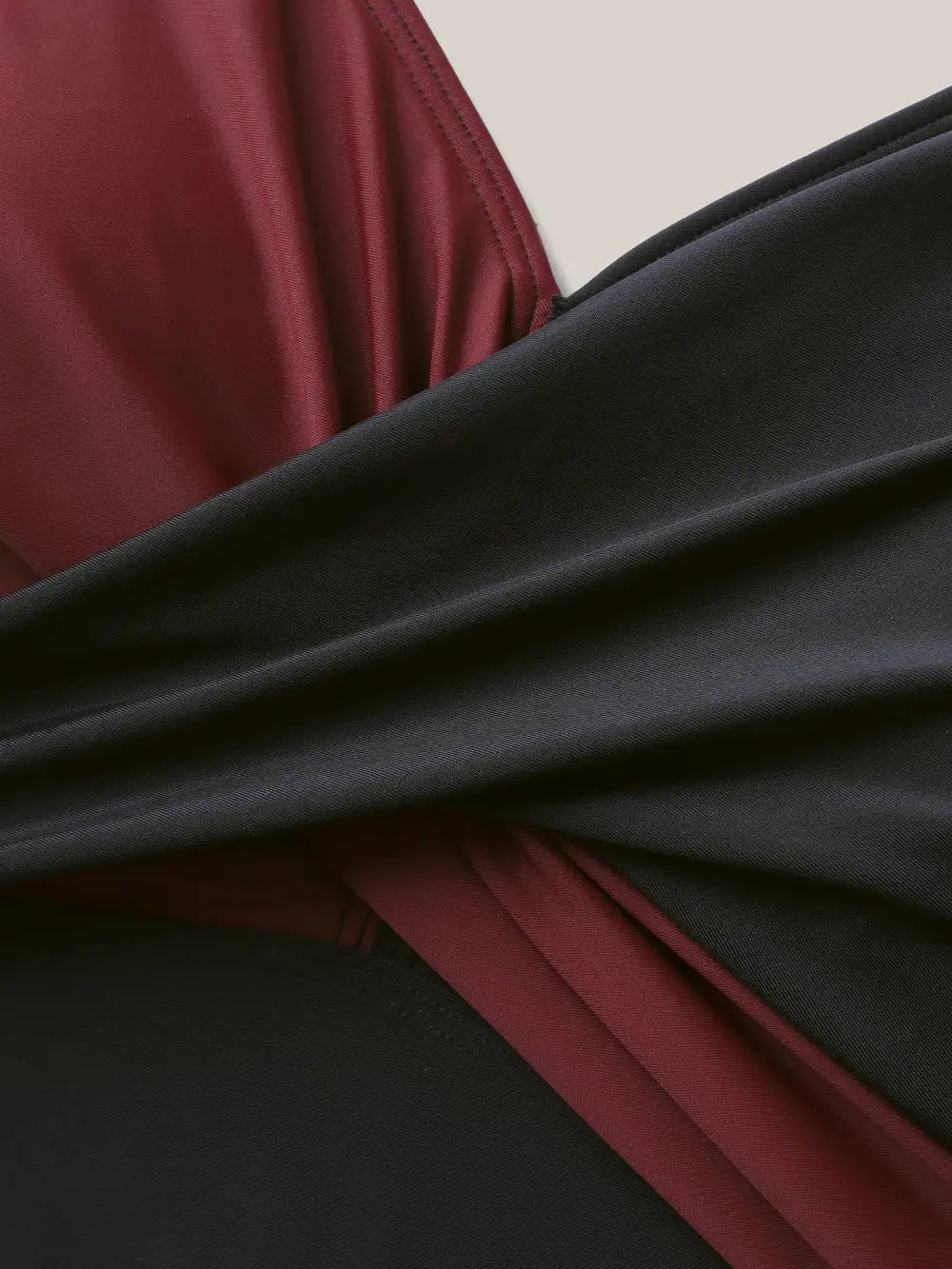 Color Block Twist Front Ruched Swim Top