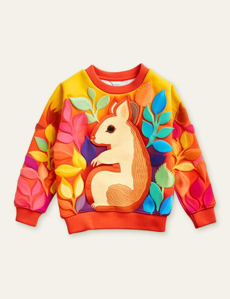 Toddler Kid Squirrel Pull Over Sweatshirt