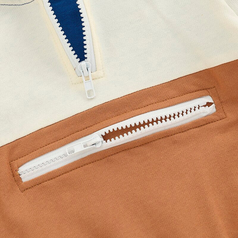 Tricolor Zipper Toddler Hoodie