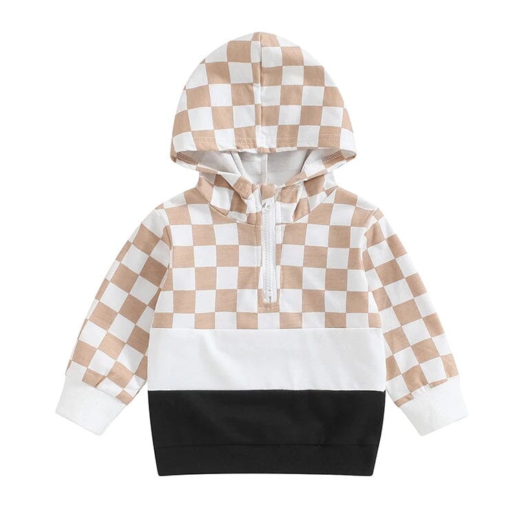 Plaid Zipper Toddler Hoodie