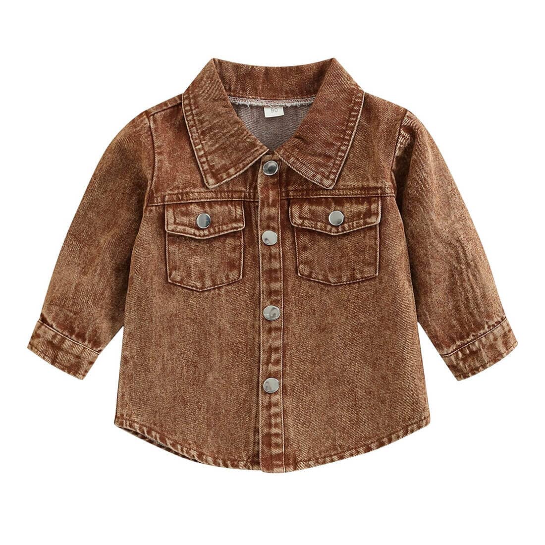 Brown Denim Toddler Shirt