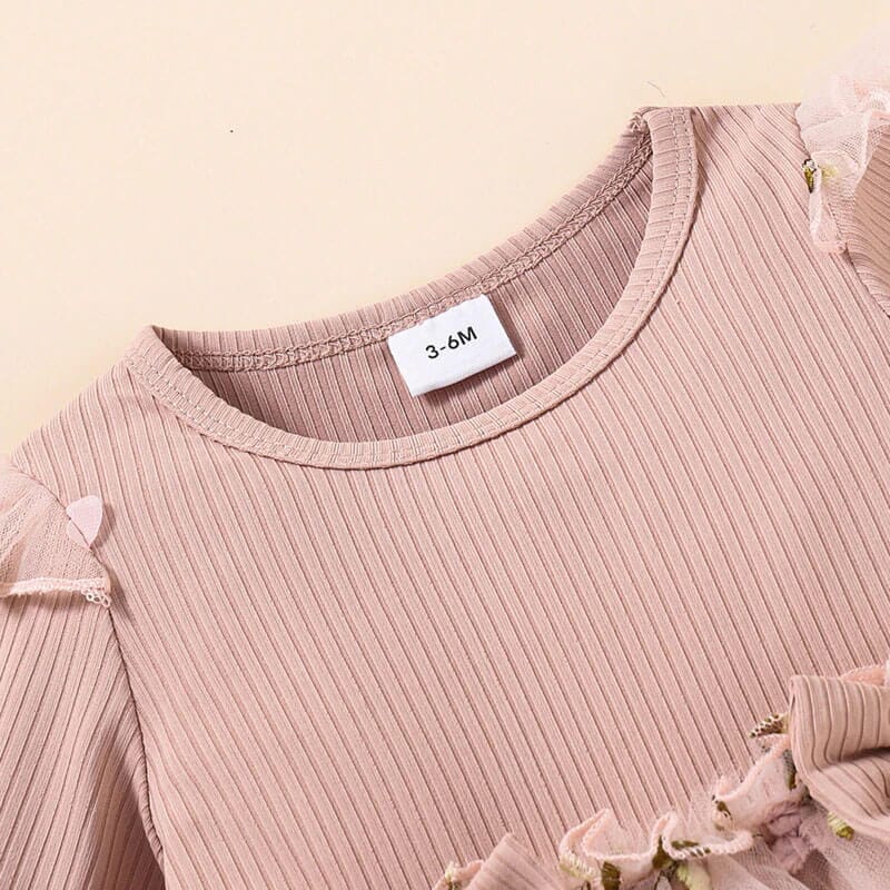 Pink Floral Tulle Baby Dress