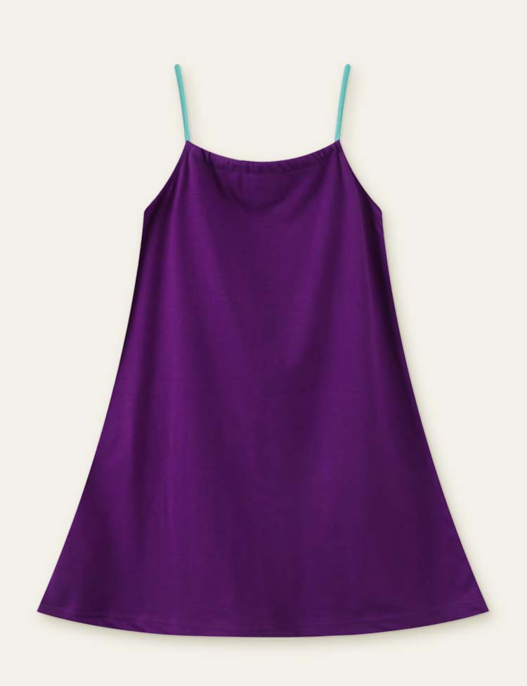Toddler Girl Rainbow Clouds Printed Sleeveless Slip Dress
