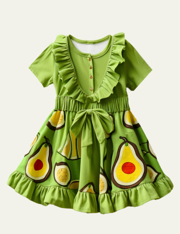 Toddler Girl Fresh Avocado Lace Dress