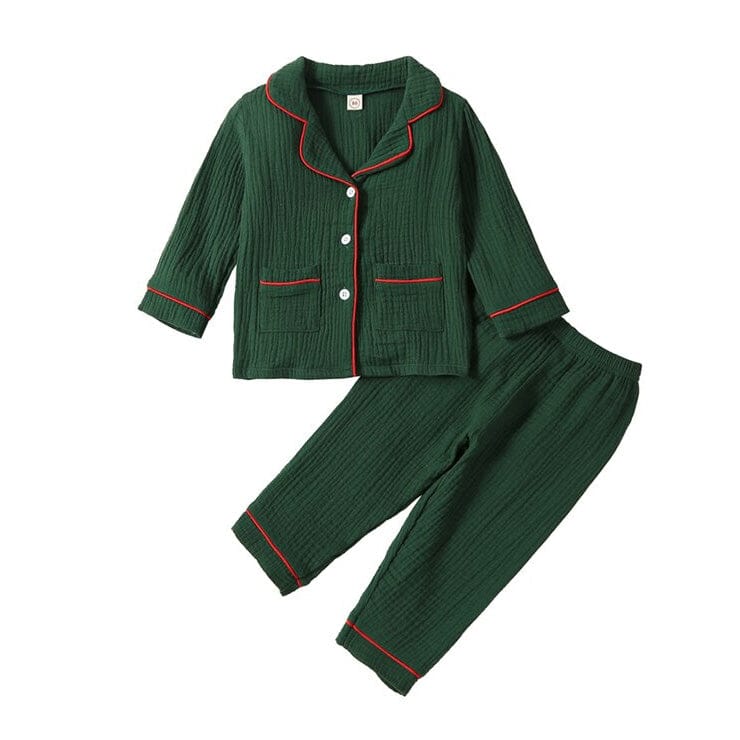 Long Sleeve Collar Toddler Pajama Set