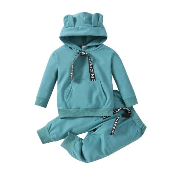 Solid Bear Hooded Toddler Set