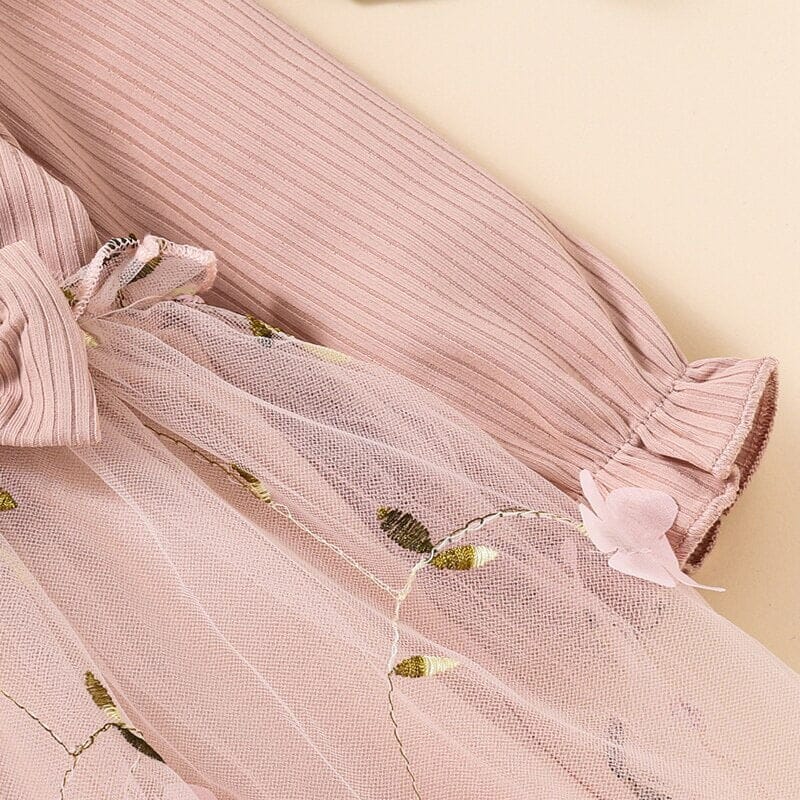 Pink Floral Tulle Baby Dress