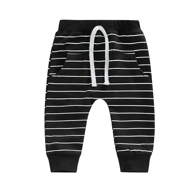 Solid Striped Baby Pants