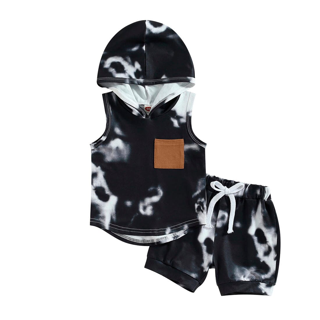 Sleeveless Tie Dye Hooded Baby Set