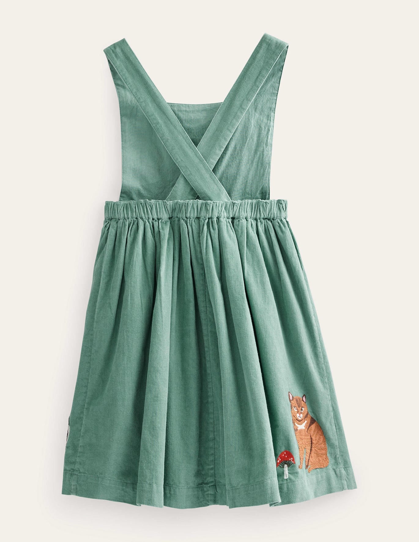 Toddler Kid Girl Cord Applique Sleeveless Pinafore