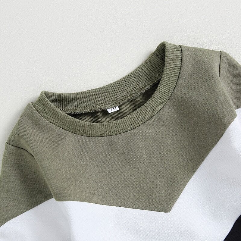 Long Sleeve Color Block Baby Set