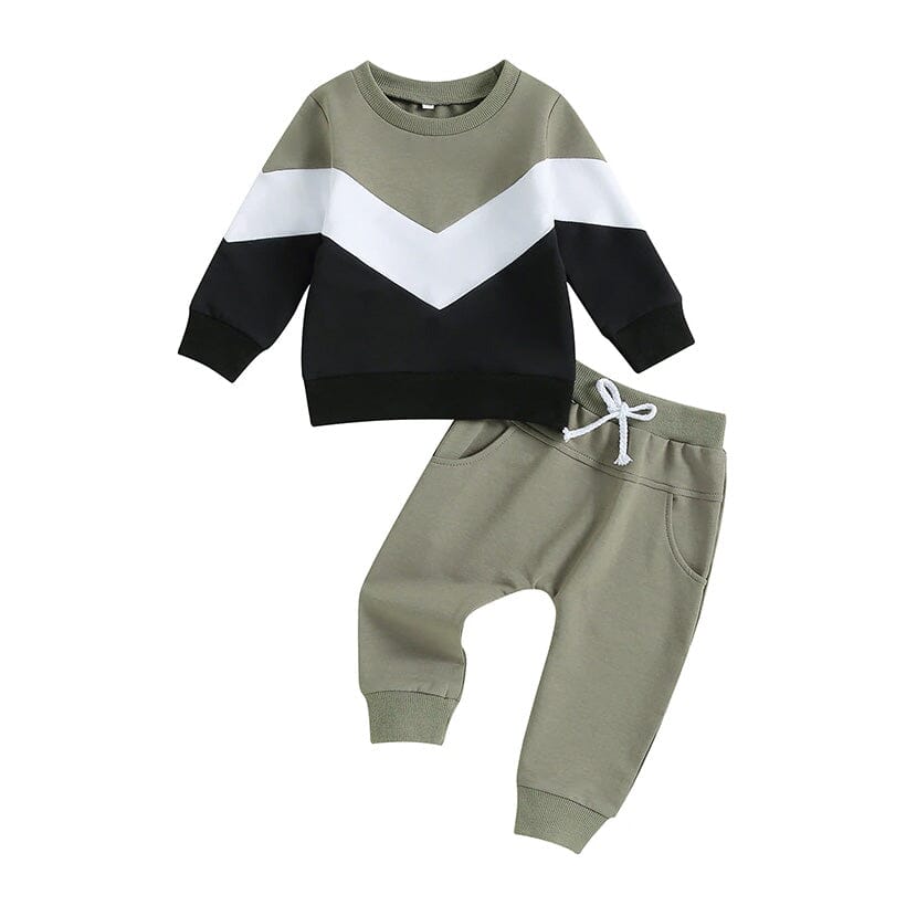 Long Sleeve Color Block Baby Set