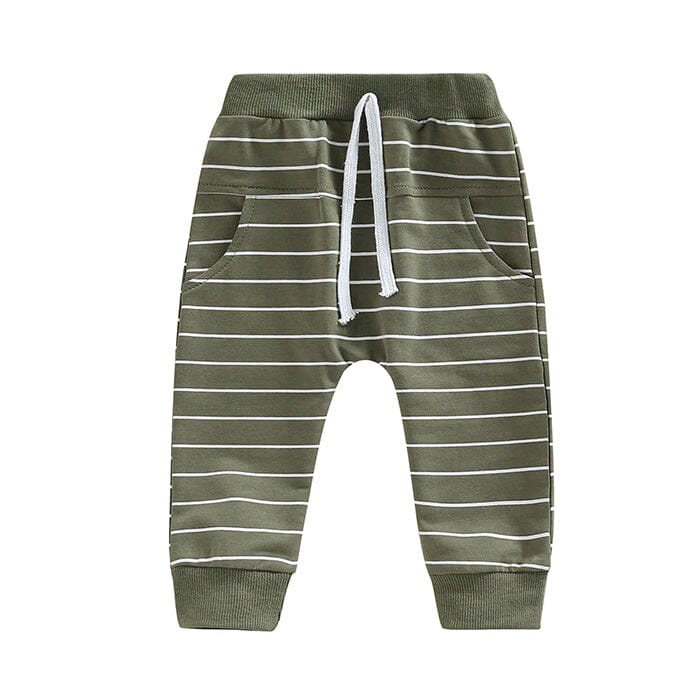 Solid Striped Baby Pants