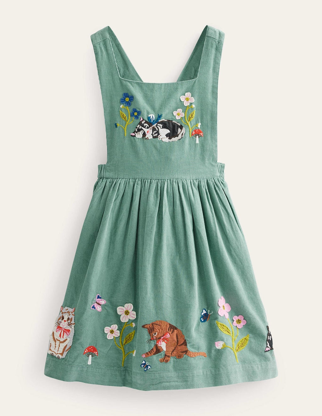 Toddler Kid Girl Cord Applique Sleeveless Pinafore