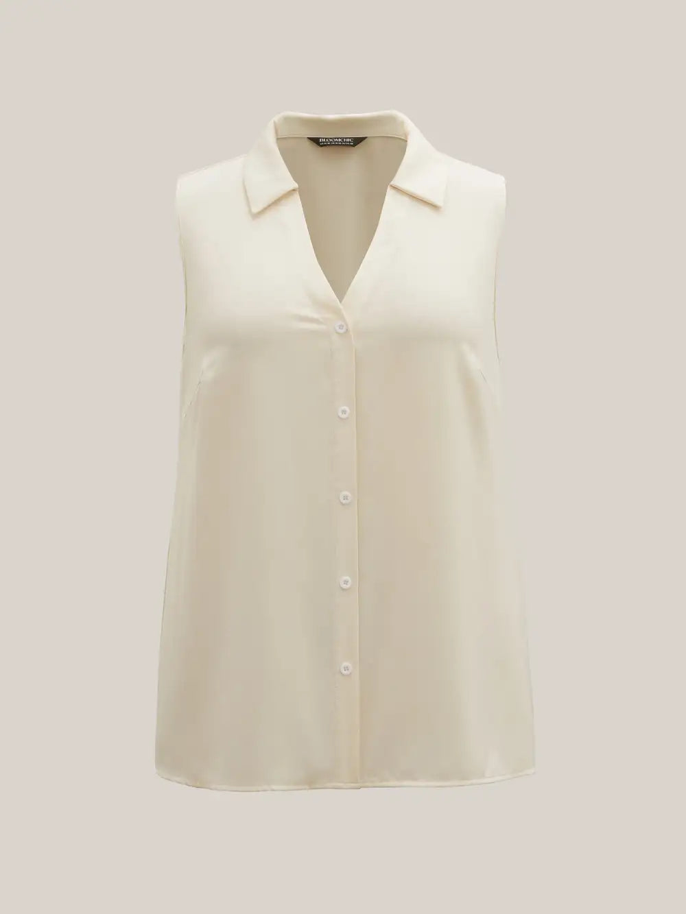 Button Placket Collar Tank Top