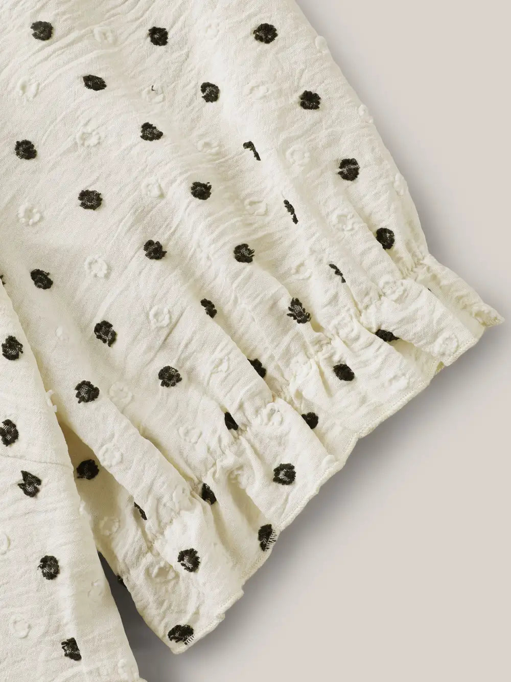 Polka Dots Print Neck Tie Blouse