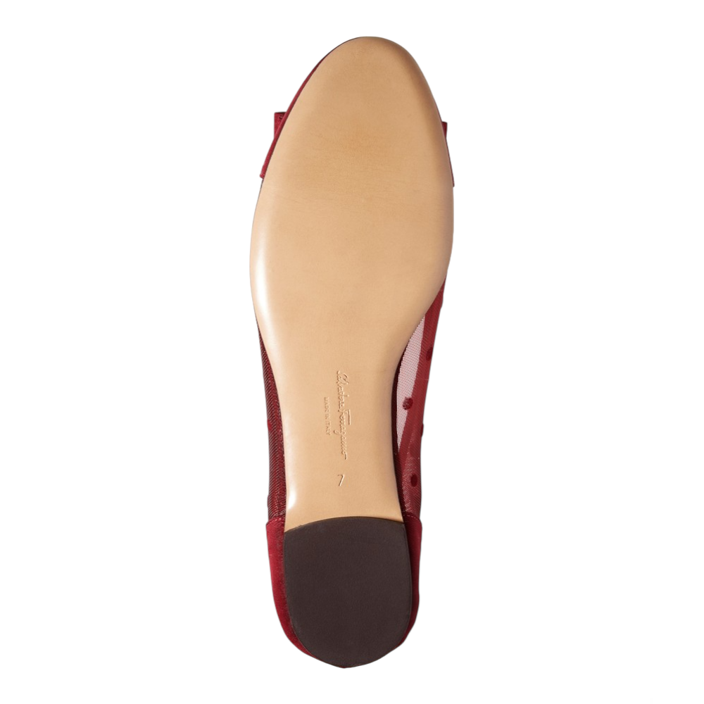 SALVATORE FERRAGAMO Varina Dots Women's 724119 Red Flats
