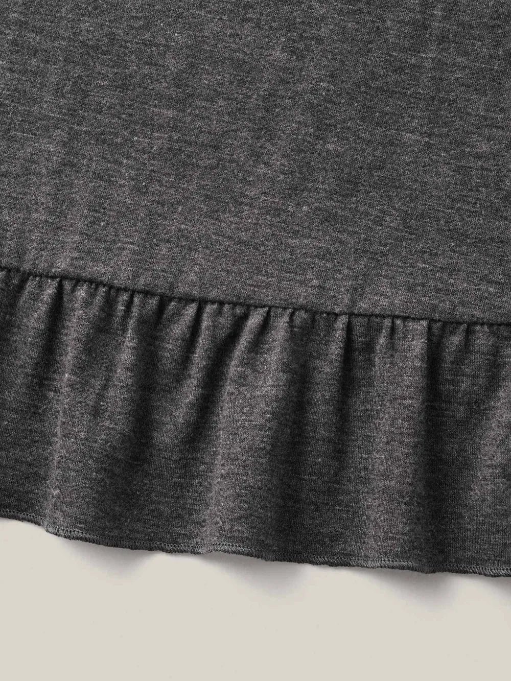 Button Detail Ruffled Hem Babydoll T-Shirt