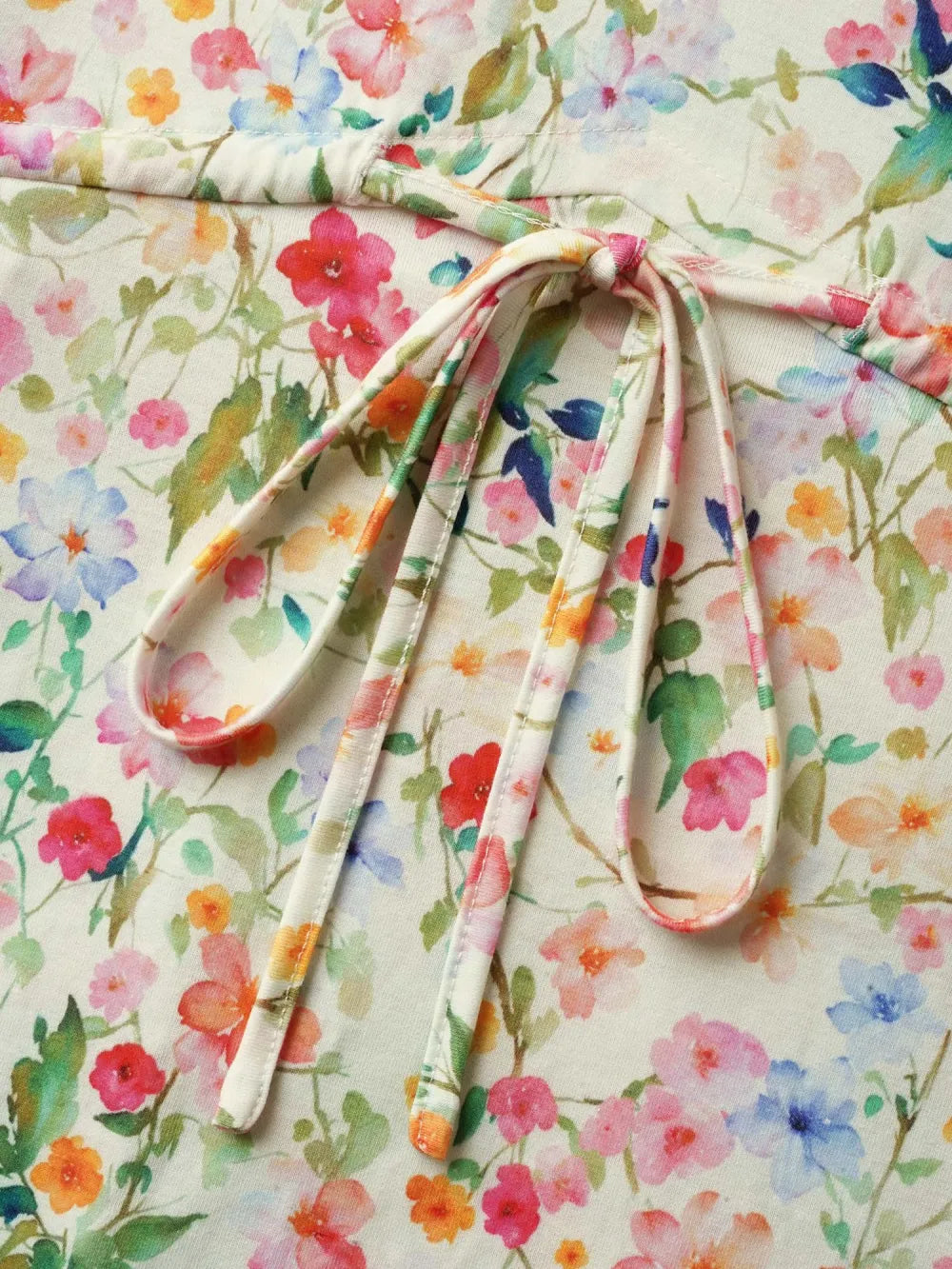 Ditsy Floral Print Waist Tie Midi Dress