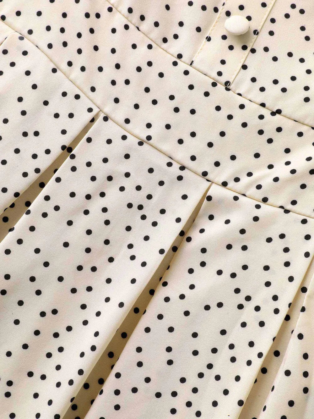 Polka Dot Cinched-Waist Pockets Midi Dress