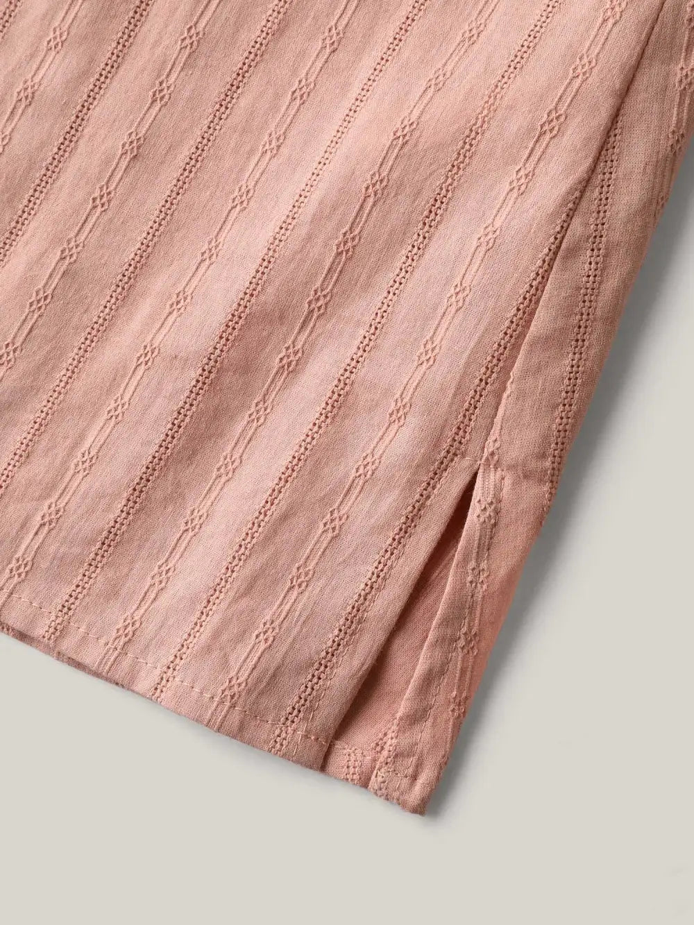 Sheer Notched Collar Textured Spliced Blouse